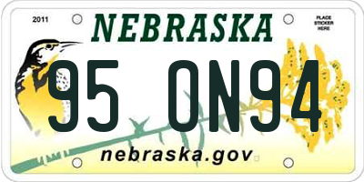 NE license plate 95ON94