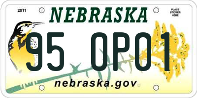 NE license plate 95OP01