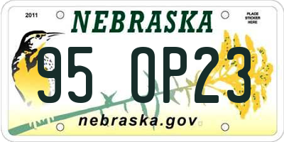NE license plate 95OP23