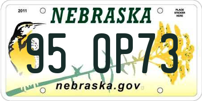 NE license plate 95OP73