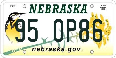 NE license plate 95OP86