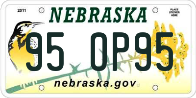 NE license plate 95OP95