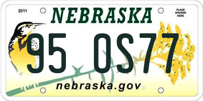 NE license plate 95OS77