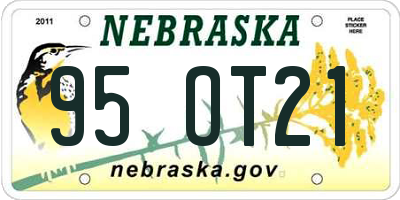 NE license plate 95OT21