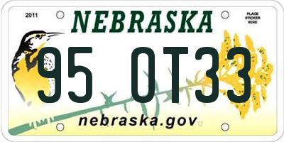 NE license plate 95OT33