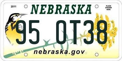 NE license plate 95OT38