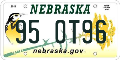 NE license plate 95OT96