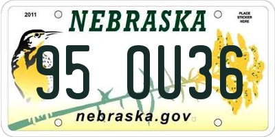 NE license plate 95OU36