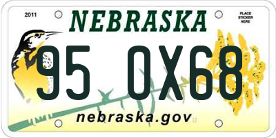 NE license plate 95OX68