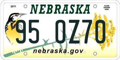 NE license plate 95OZ70