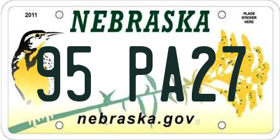 NE license plate 95PA27
