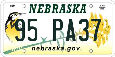NE license plate 95PA37
