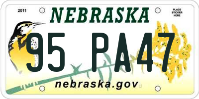 NE license plate 95PA47