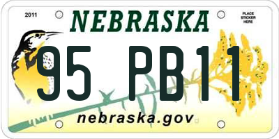 NE license plate 95PB11