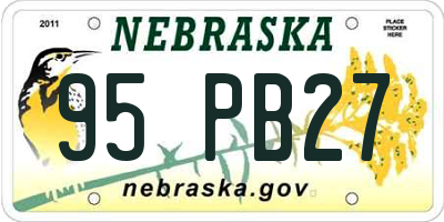 NE license plate 95PB27
