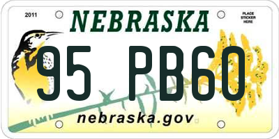 NE license plate 95PB60