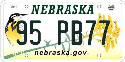 NE license plate 95PB77