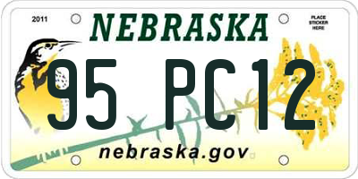 NE license plate 95PC12