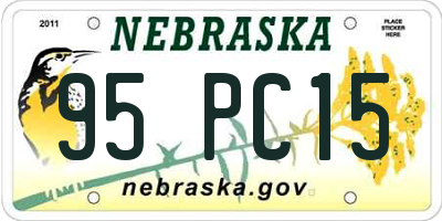 NE license plate 95PC15