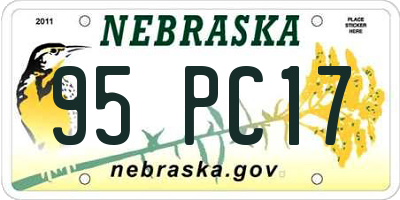 NE license plate 95PC17