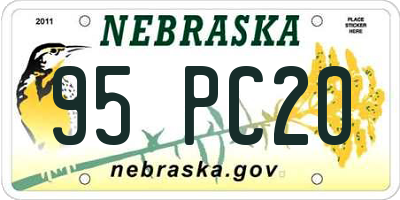 NE license plate 95PC20