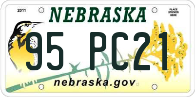 NE license plate 95PC21