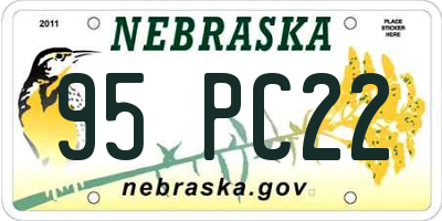 NE license plate 95PC22