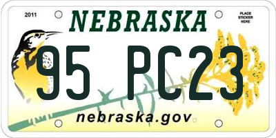 NE license plate 95PC23