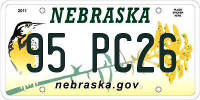 NE license plate 95PC26