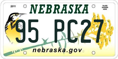 NE license plate 95PC27