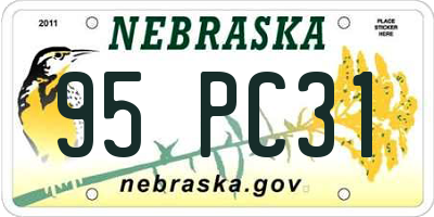 NE license plate 95PC31