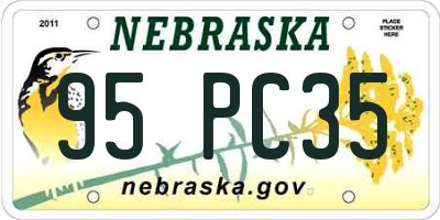 NE license plate 95PC35