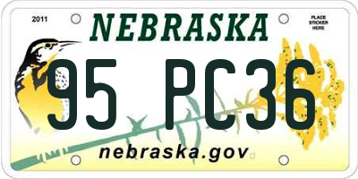 NE license plate 95PC36