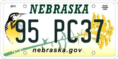 NE license plate 95PC37