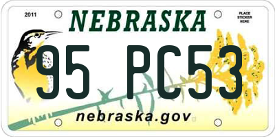NE license plate 95PC53