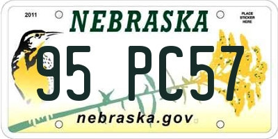 NE license plate 95PC57