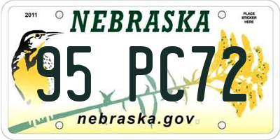 NE license plate 95PC72