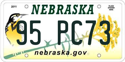 NE license plate 95PC73