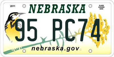 NE license plate 95PC74