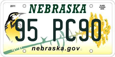 NE license plate 95PC90