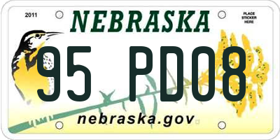 NE license plate 95PD08
