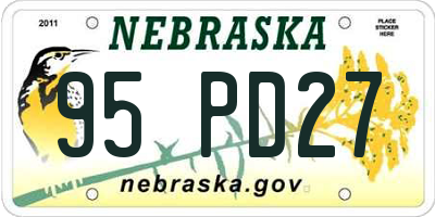 NE license plate 95PD27