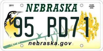 NE license plate 95PD71