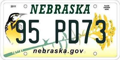 NE license plate 95PD73