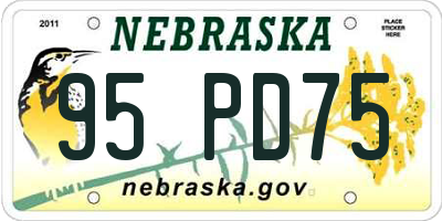 NE license plate 95PD75