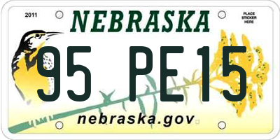 NE license plate 95PE15