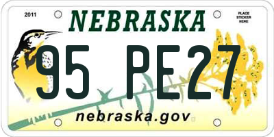 NE license plate 95PE27