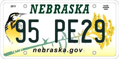 NE license plate 95PE29