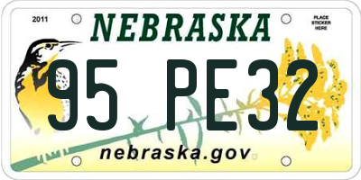 NE license plate 95PE32