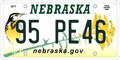 NE license plate 95PE46